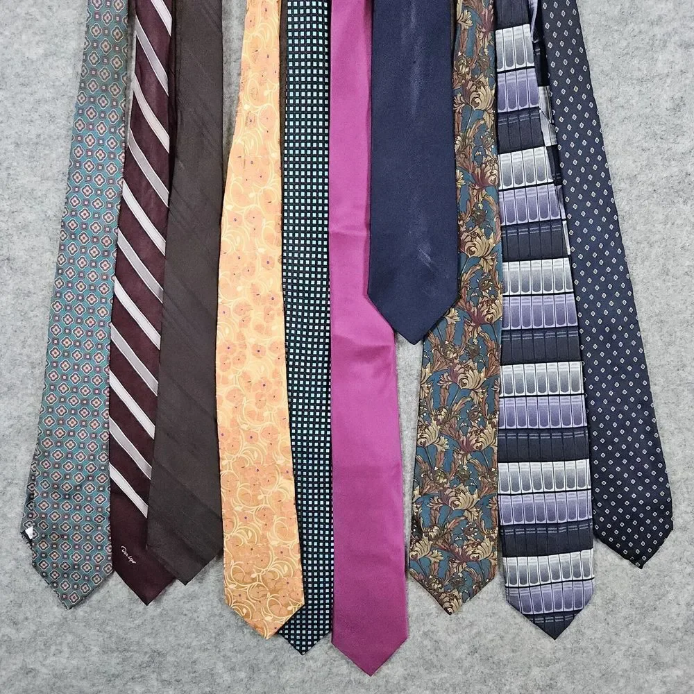 Lot of 10 Neck Ties Multiple Colors Patterns Brands Don Loper‎ Puritan King Size